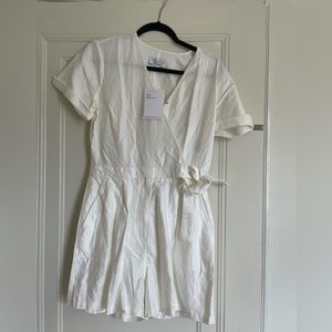 & Other Stories White twill romper Size 6 NWT